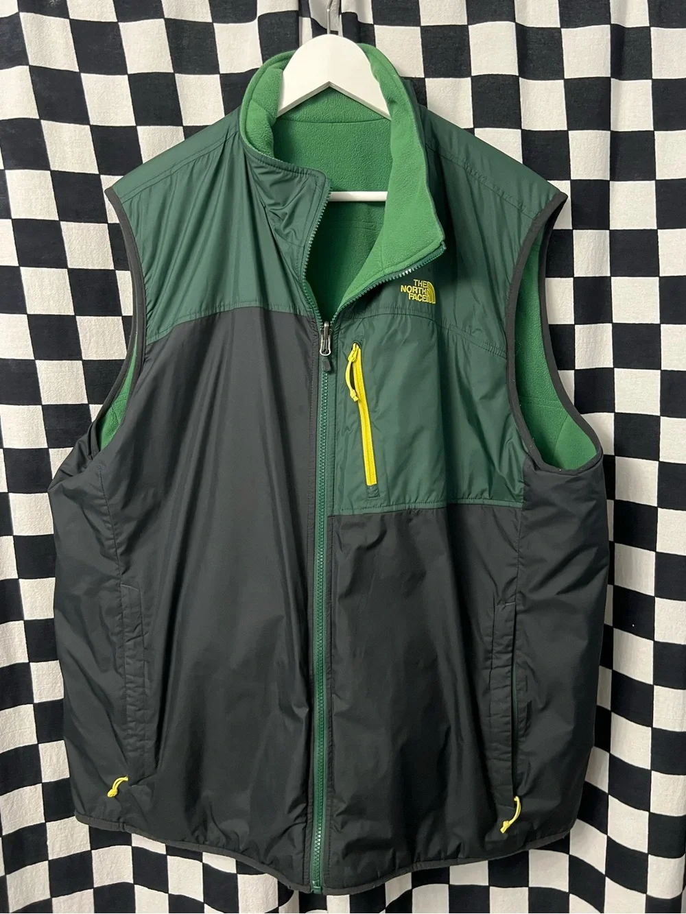 The North Face Green, Black & Yellow Men’s Insulated Vest